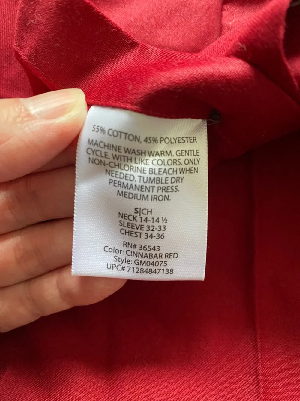 George Red Satin-Look Button-Up Shirt - Picture 4 of 6